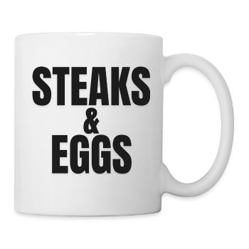 STEAK ET ŒUFS | T-shirt Carnivore | Petit-déjeuner de Ch - Mug blanc - blanc - Droite