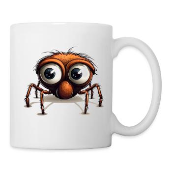 Spinne mit Riesenaugen Cartoon - Tasse - Weiß - Rechts