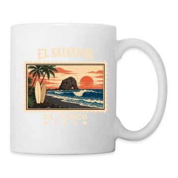 El Salvador El Tunco Vintage Reisemarke - Tasse - Weiß - Rechts