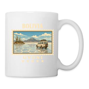 Bolivien Uyuni Vintage Reisemarke - Tasse - Weiß - Rechts