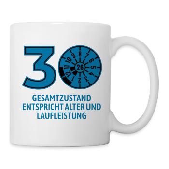 HU August 2026 - 30 Jahre - Geburtstag Geschenk - Tasse - Weiß - Rechts