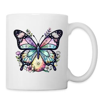Pastel Floral Butterfly - Mug - white - Right
