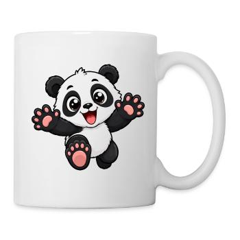 Cute panda running towards you - Mug - white - Right