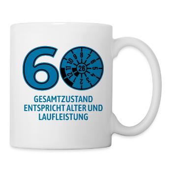 HU August 2026 - 60 Jahre - Geburtstag Geschenk - Tasse - Weiß - Rechts