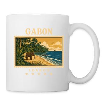 Gabun Loango Vintage Reisemarke - Tasse - Weiß - Rechts