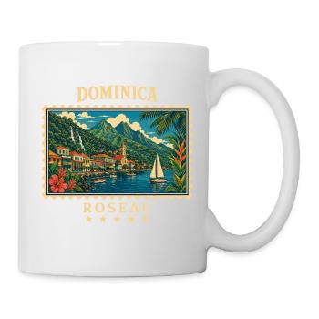 Dominica Roseau Vintage Reisemarke - Tasse - Weiß - Rechts