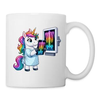 Regenbogen-Arztunicorn Diagnostik - Tasse - Weiß - Rechts