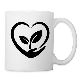 Gärtner Herz Hand und Pflanze Pflanzenliebe - Tasse - Weiß - Rechts