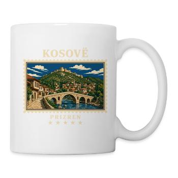 Kosovo Prizren Vintage Reisemarke - Tasse - Weiß - Rechts