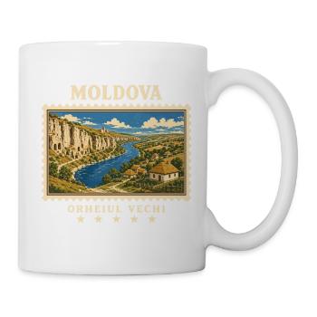 Moldau Orheiul Vechi Vintage Reisemarke - Tasse - Weiß - Rechts