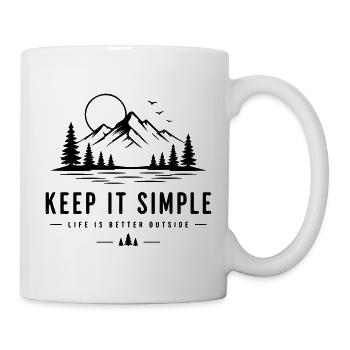 Halte es einfach - Tasse - Weiß - Rechts