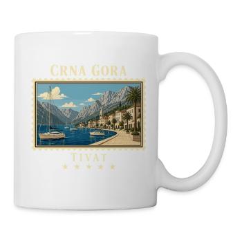 Montenegro Tivat Vintage Reisemarke - Tasse - Weiß - Rechts
