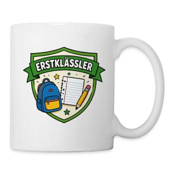 Erstklässler Schulstart Shield - Tasse - Weiß - Rechts