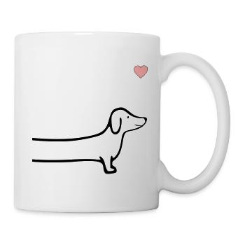 Dackel Herz Hunde - Tasse - Weiß - Rechts