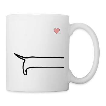Minimalistisch Hunde Rücken - Tasse - Weiß - Rechts