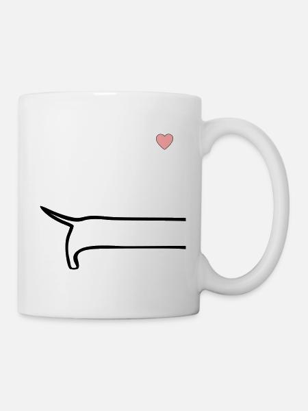 Minimalistisch Hunde Rücken - Tasse - Weiß