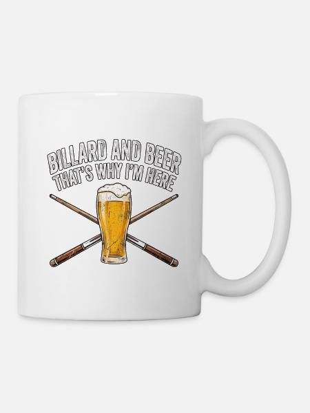 Billard Bier Bar - Tasse - Weiß