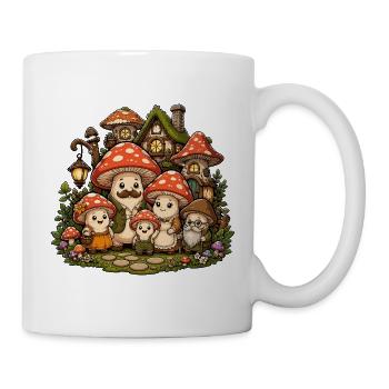 Famille de la forêt des contes de fées aux champignons - Mug blanc - blanc - Droite
