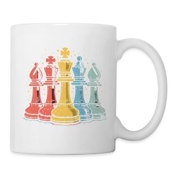 Aspect comique des pièces d’échecs - Mug blanc - blanc - Droite