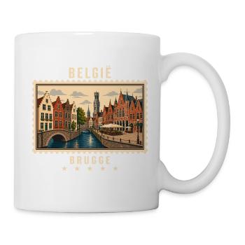 Belgien Brugge Vintage Reisemarke - Tasse - Weiß - Rechts