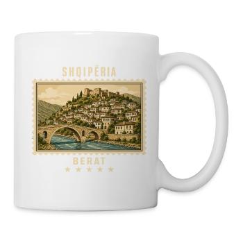 Albanien Berat Vintage Reisemarke - Tasse - Weiß - Rechts