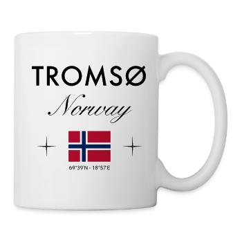 Tromsø Norwegen Koordinaten Reise Souvenir - Tasse - Weiß - Rechts