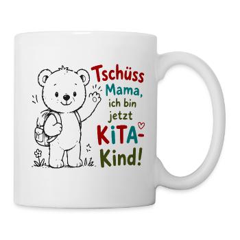 Kita Abschied Teddy Tschüss Mama - Tasse - Weiß - Rechts