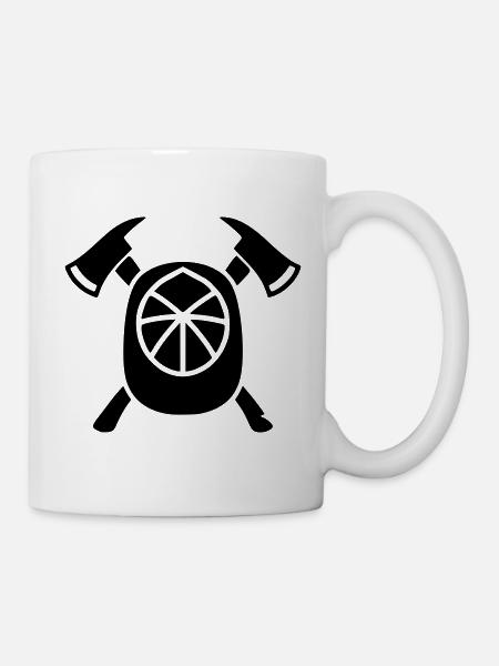 Euro Feuerwehrhelm Silhouette - Tasse - Weiß