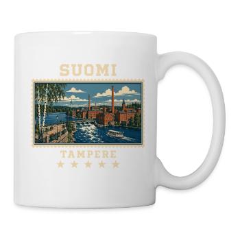 Finnland Tampere Vintage Reisemarke - Tasse - Weiß - Rechts