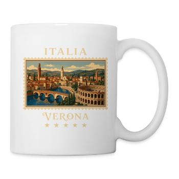 Italien Verona Vintage Reisemarke - Tasse - Weiß - Rechts