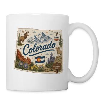 Vintage Colorado Rocky Mountains Kunstaufkleber - Tasse - Weiß - Rechts