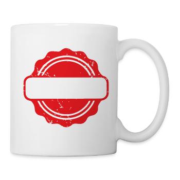 Blank Grunge-Gummistempel-Abzeichen-Vorlagenvektor - Tasse - Weiß - Rechts