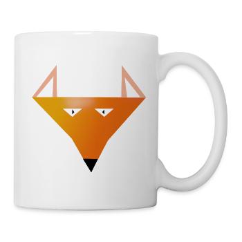 Geometrischer Fuchskopf Print - Tasse - Weiß - Rechts