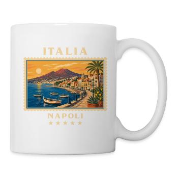 Italien Neapel Vintage Reisemarke - Tasse - Weiß - Rechts