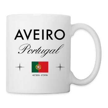 Aveiro Portugal Koordinaten Reise Souvenir - Tasse - Weiß - Rechts