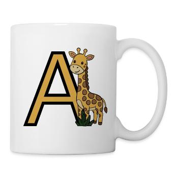 Giraffe mit Buchstabe A - Tasse - Weiß - Rechts
