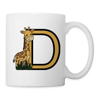 Giraffe mit Buchstaben D - Tasse - Weiß - Rechts