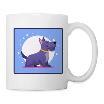 Lila Scottish-Terrier (Comic) - Tasse - Weiß - Rechts