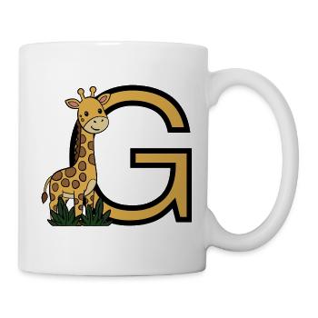 Giraffe mit Buchstabe G - Tasse - Weiß - Rechts