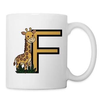 Giraffe Buchstabe F - Tasse - Weiß - Rechts