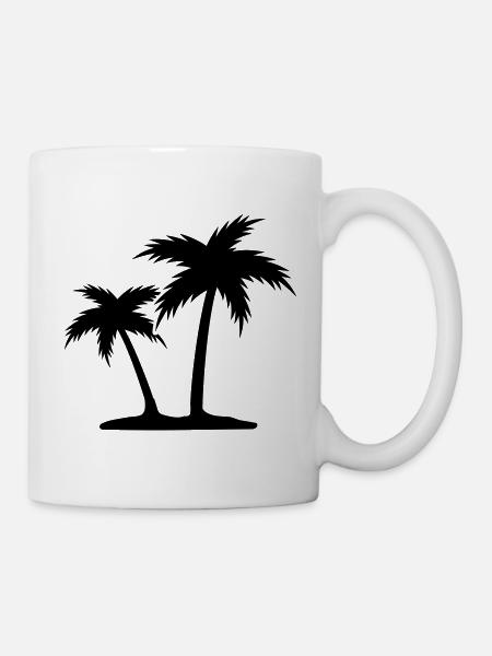 Palmen - Tasse - Weiß