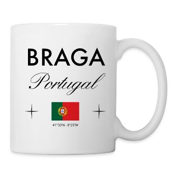 Braga Portugal Koordinaten Reise Souvenir - Tasse - Weiß - Rechts