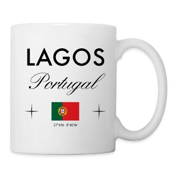 Lagos Portugal Koordinaten Reise Souvenir - Tasse - Weiß - Rechts