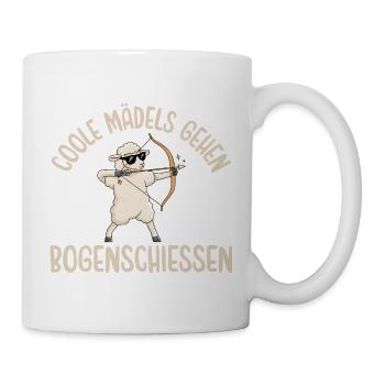 Bogensport Coole Mädels gehen Bogenschiessen - Tasse - Weiß - Rechts