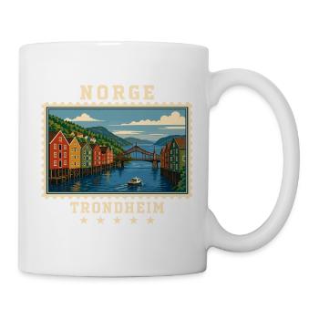 Norwegen Trondheim Vintage Reisemarke - Tasse - Weiß - Rechts