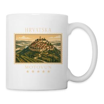 Kroatien Motovun Vintage Reisemarke - Tasse - Weiß - Rechts