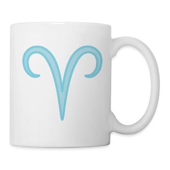 Widder-Tierkreiszeichen Pastellblau - Tasse - Weiß - Rechts