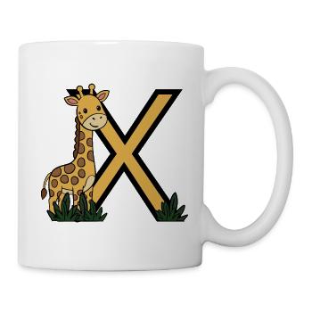 GiraffeX Gelb Schwarz Illustration - Tasse - Weiß - Rechts