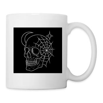 Occult Skull & Geometrische Netze – Goth - Tasse - Weiß - Rechts