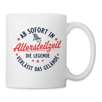 Altersteilzeit Retro Liegestuhl Frührente - Tasse - Weiß - Rechts